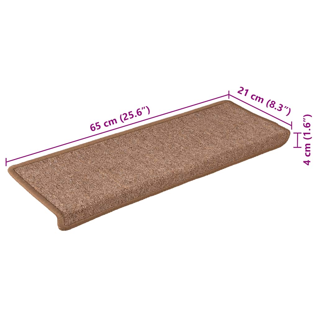 Stufenmatten 30 Stk. 65x21x4 cm Braun Rechteckiger Rand