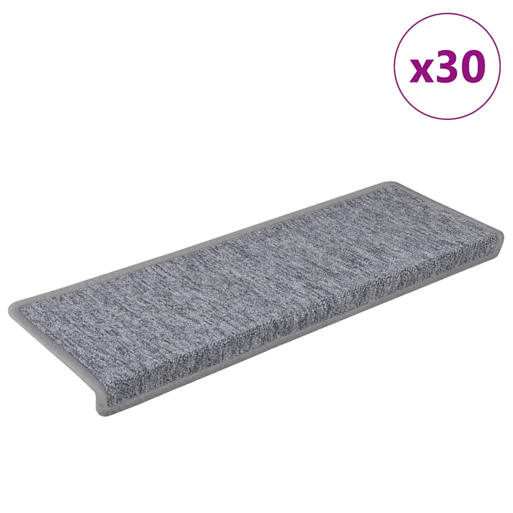 Stufenmatten 30 Stk. 65x21x4 cm Weiß und Grau Rechteckiger Rand