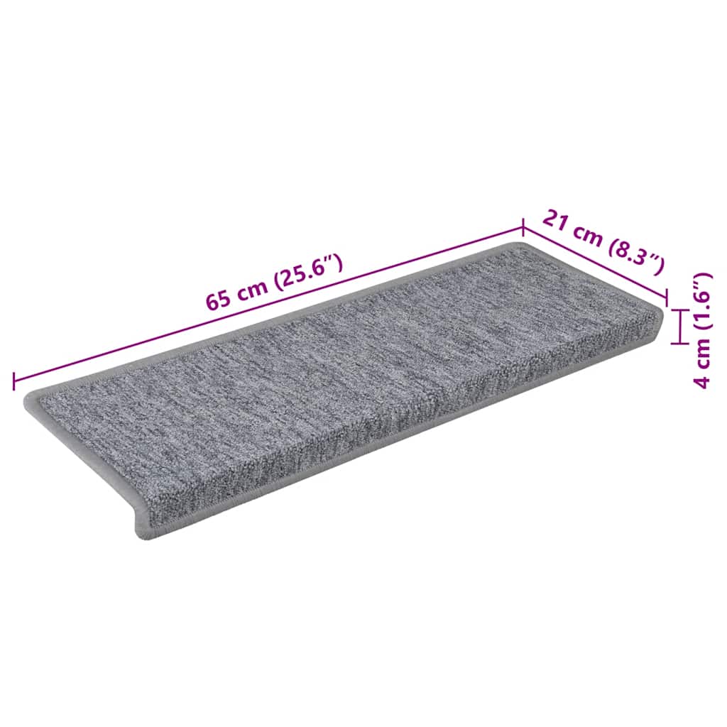 Stufenmatten 30 Stk. 65x21x4 cm Weiß und Grau Rechteckiger Rand