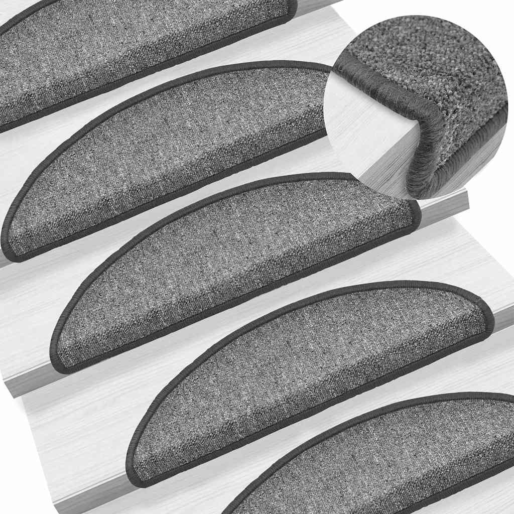 Stufenmatten 20 Stk. 56x17x3 cm Dunkelgrau Halbrund