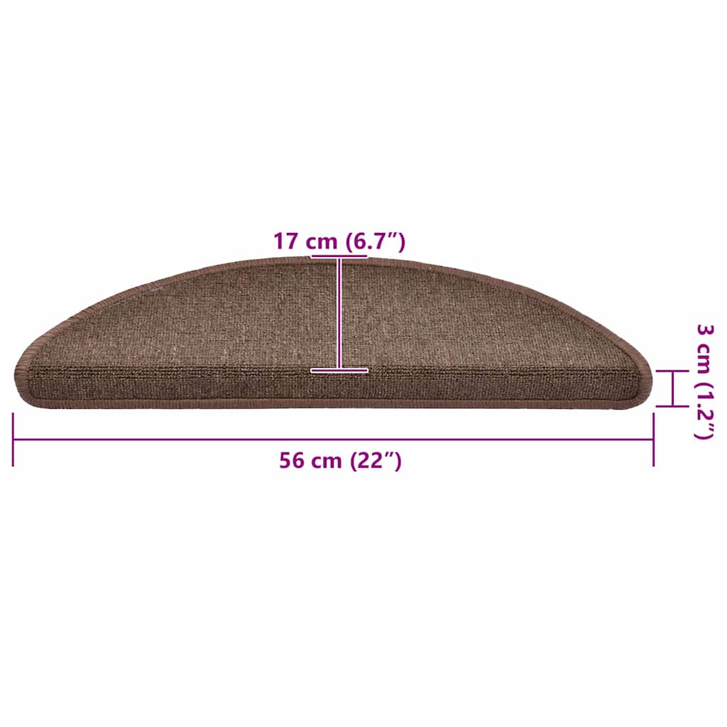 Stufenmatten 20 Stk. 56x17x3 cm Kaffeebraun Halbrund