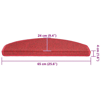 Stufenmatten 20 Stk. 65x24x4 cm Rot Halbrund Groß