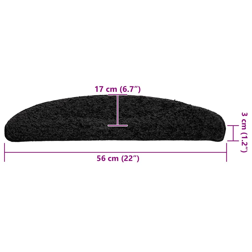 Stufenmatten 30 Stk. 56x17x3 cm Schwarz Halbrund