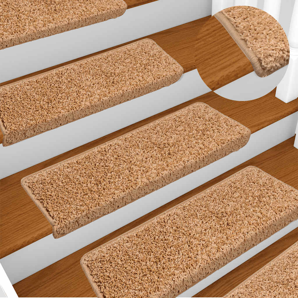 Stufenmatten 30 Stk. 65x21x4 cm Beige Rechteckiger Rand