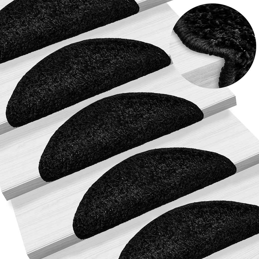 Stufenmatten 20 Stk. 56x17x3 cm Schwarz Halbrund