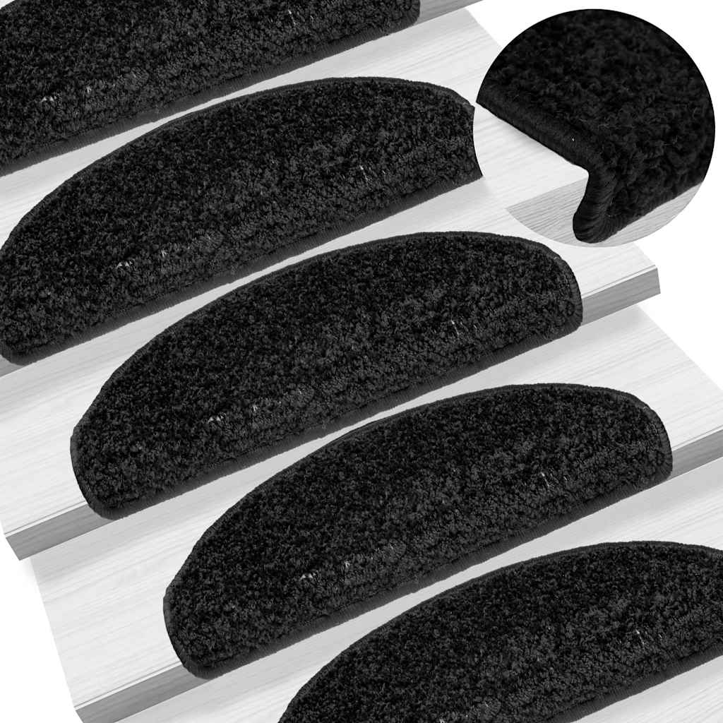 Stufenmatten 20 Stk. 65x21x4 cm Schwarz Halbrund Groß