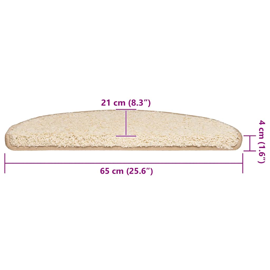 Stufenmatten 20 Stk. 65x21x4 cm Creme Halbrund Groß