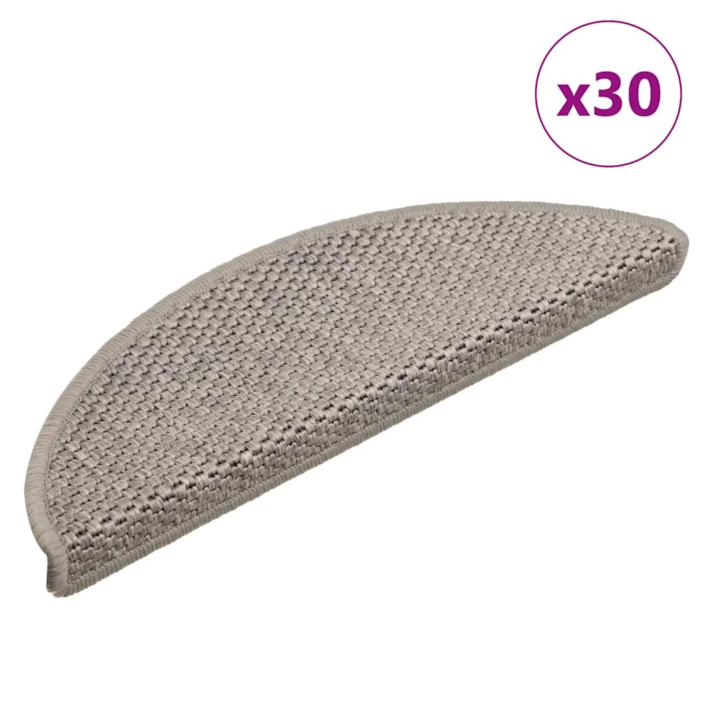 Stufenmatten Selbstklebend Sisal-Optik 30Stk. 56x17x3cm Silber