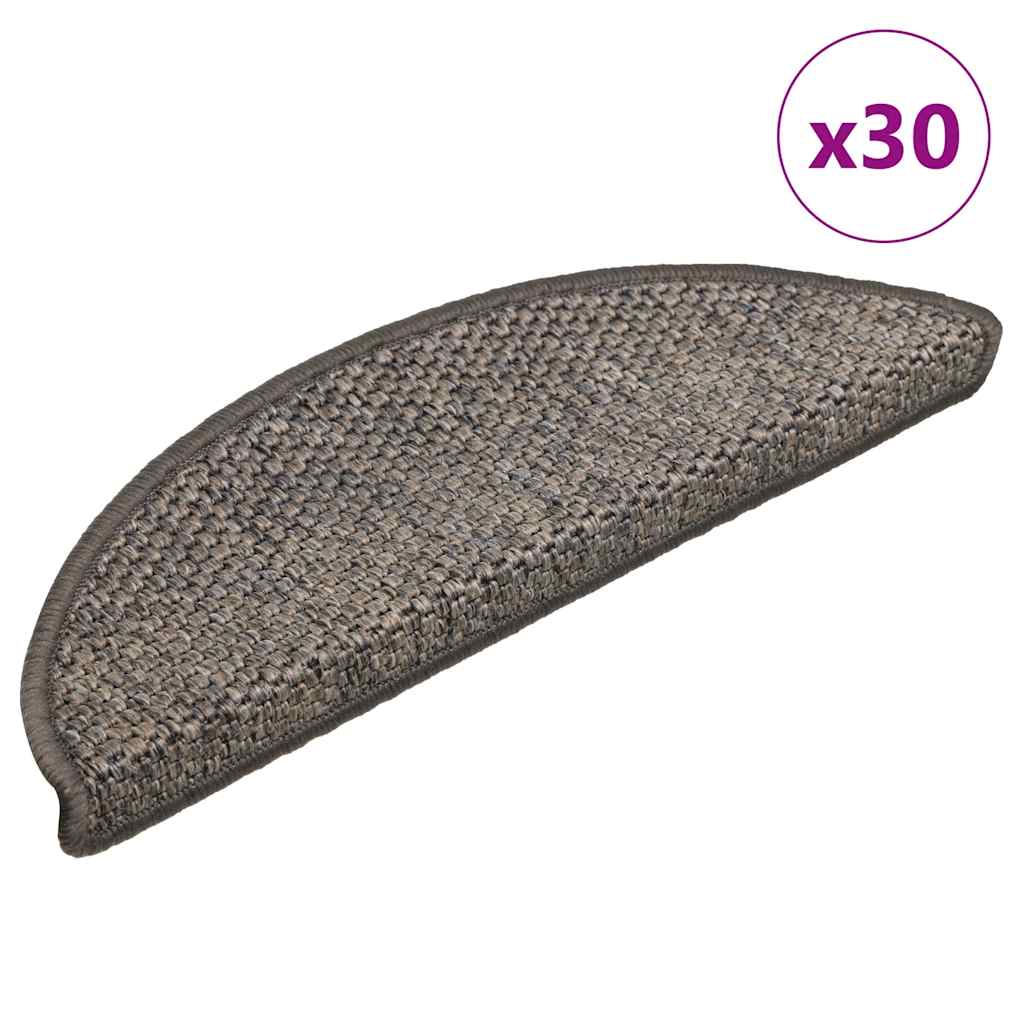 Stufenmatten Selbstklebend Sisal-Optik 30 Stk. 56x17x3 cm Grau-Beige
