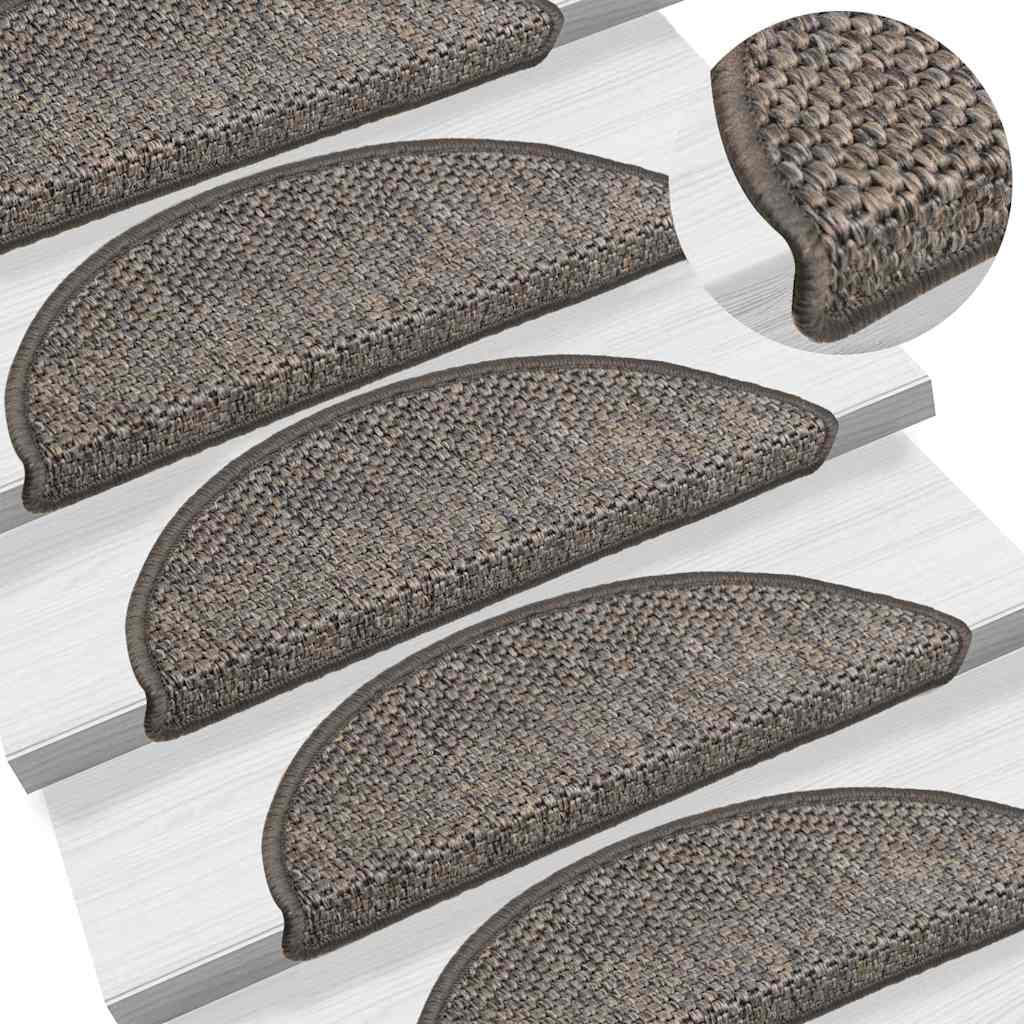Stufenmatten Selbstklebend Sisal-Optik 30 Stk. 56x17x3 cm Grau-Beige
