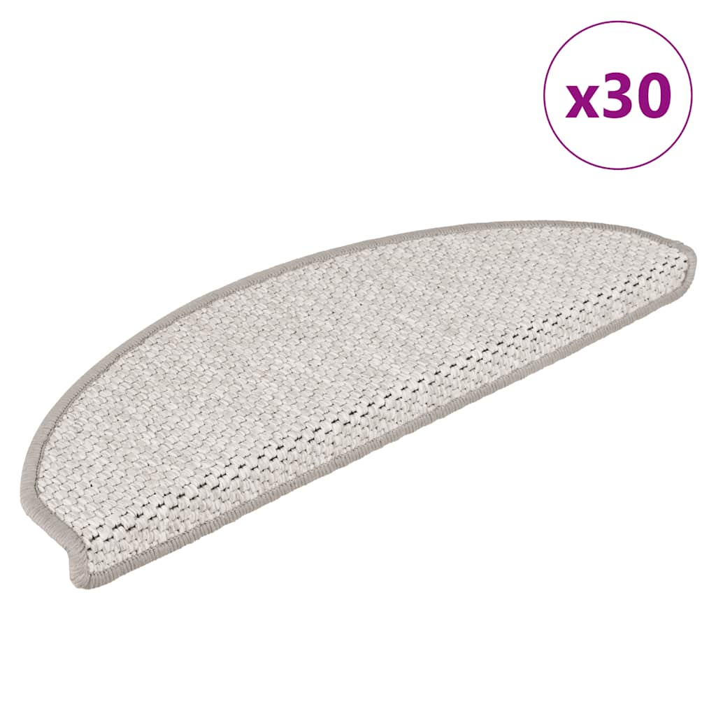Stufenmatten Selbstklebend Sisal-Optik 30Stk. 65x21x4cm Platina