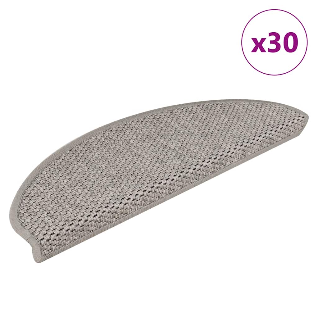 Stufenmatten Selbstklebend Sisal-Optik 30Stk. 65x21x4cm Silbern
