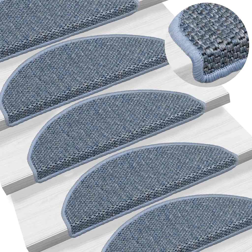 Stufenmatten Selbstklebend Sisal-Optik 30Stk. 65x21x4cm Blau