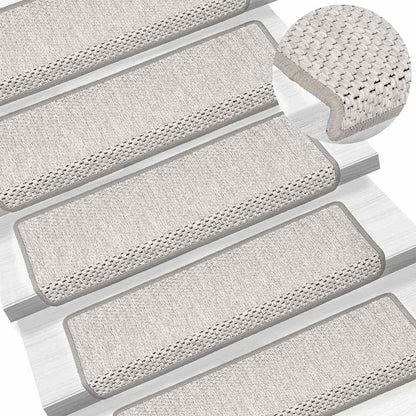 Stufenmatten Selbstklebend Sisal-Optik 30Stk. 65x21x4cm Platina