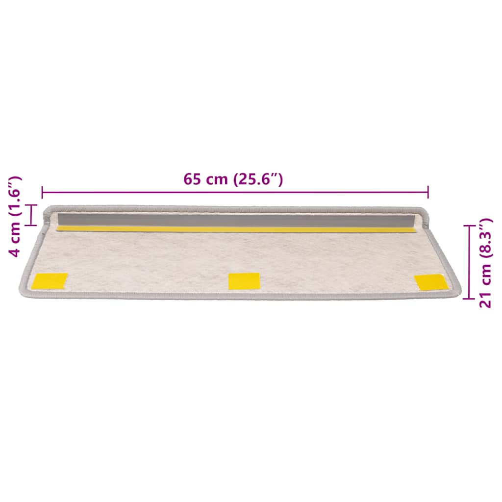Stufenmatten Selbstklebend Sisal-Optik 30Stk. 65x21x4cm Platina