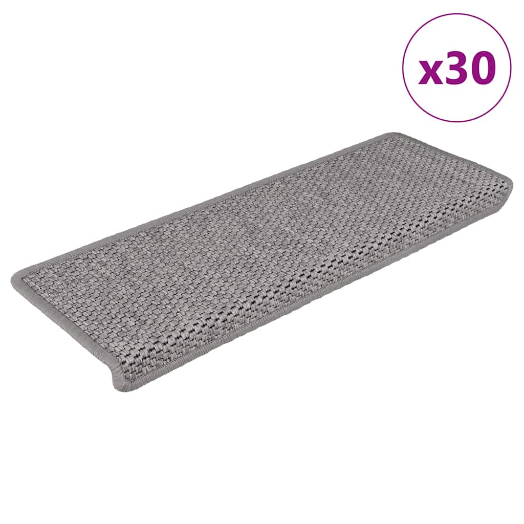 Stufenmatten Selbstklebend Sisal-Optik 30Stk. 65x21x4cm Silber