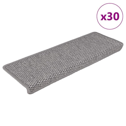 Stufenmatten Selbstklebend Sisal-Optik 30Stk. 65x21x4cm Silber