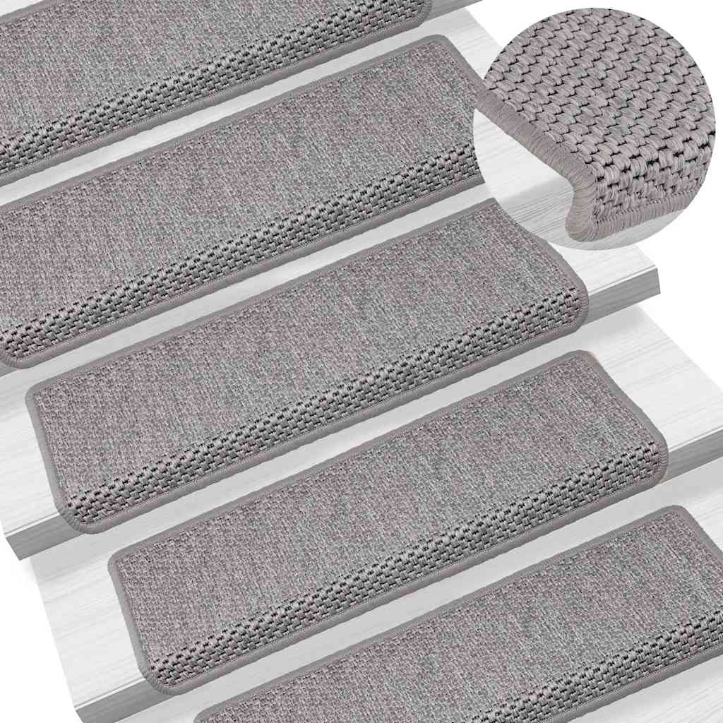Stufenmatten Selbstklebend Sisal-Optik 30Stk. 65x21x4cm Silber