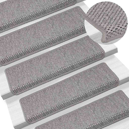 Stufenmatten Selbstklebend Sisal-Optik 30Stk. 65x21x4cm Silber