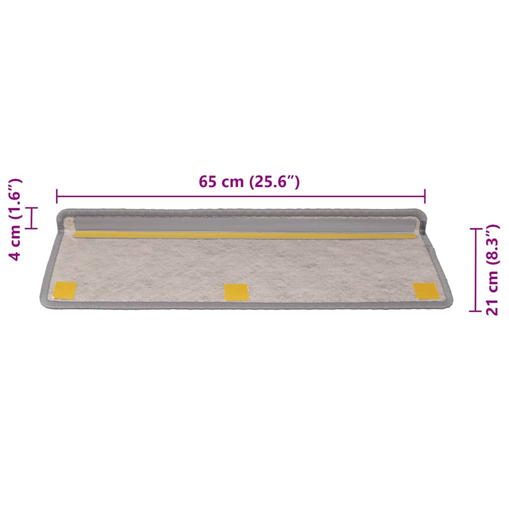 Stufenmatten Selbstklebend Sisal-Optik 30Stk. 65x21x4cm Silber