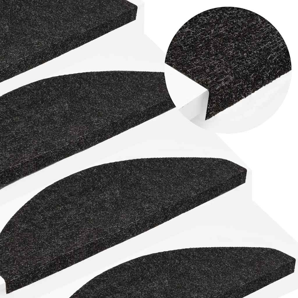 Stufenmatten Selbstklebend 30 Stk. Schwarz 56x17x3 cm