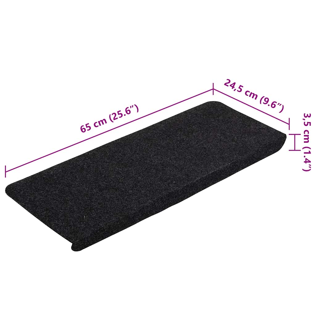 Stufenmatten Selbstklebend 30 Stk. Schwarz 65x24,5x3,5 cm