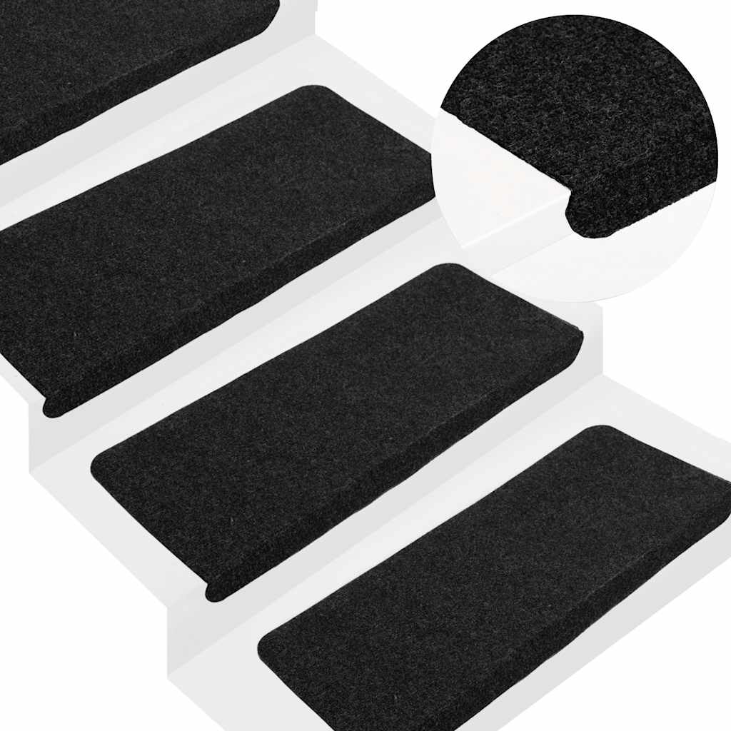Stufenmatten Selbstklebend 30 Stk. Schwarz 65x24,5x3,5 cm