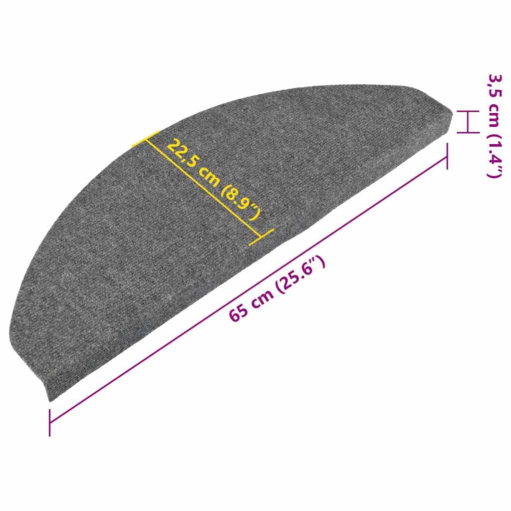 Stufenmatten Selbstklebend 30 Stk. Grau 65x22,5x3,5 cm