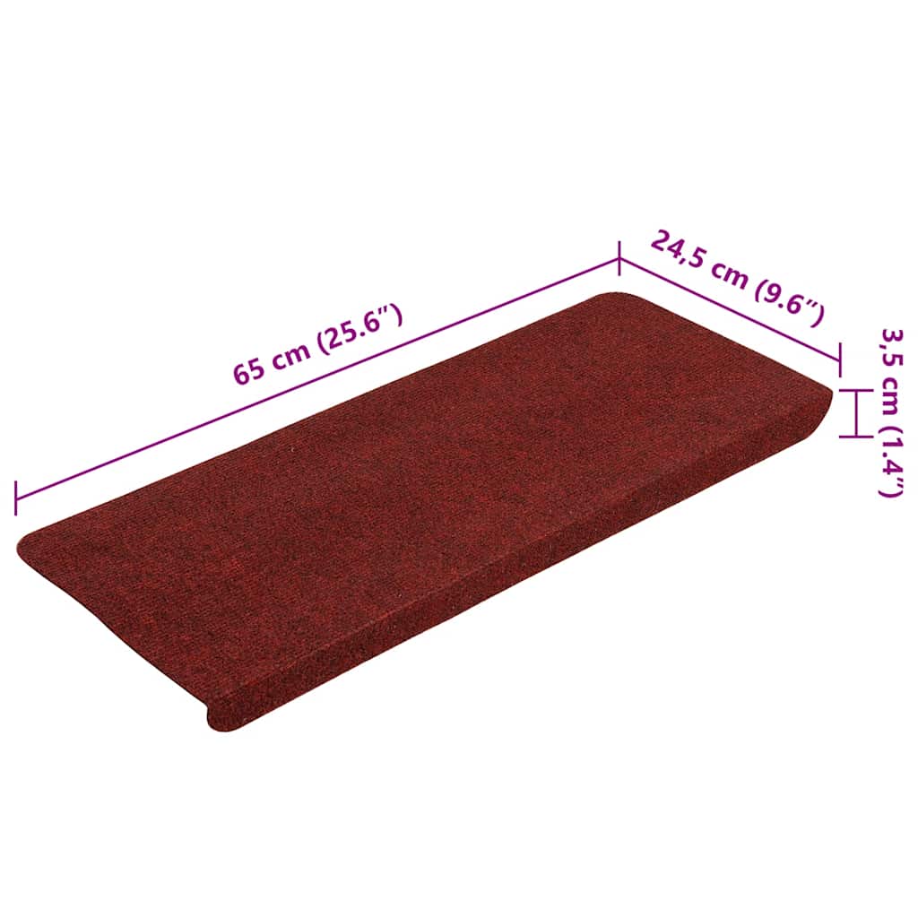 Stufenmatten Selbstklebend 30 Stk. Rot 65x22,5x3,5 cm