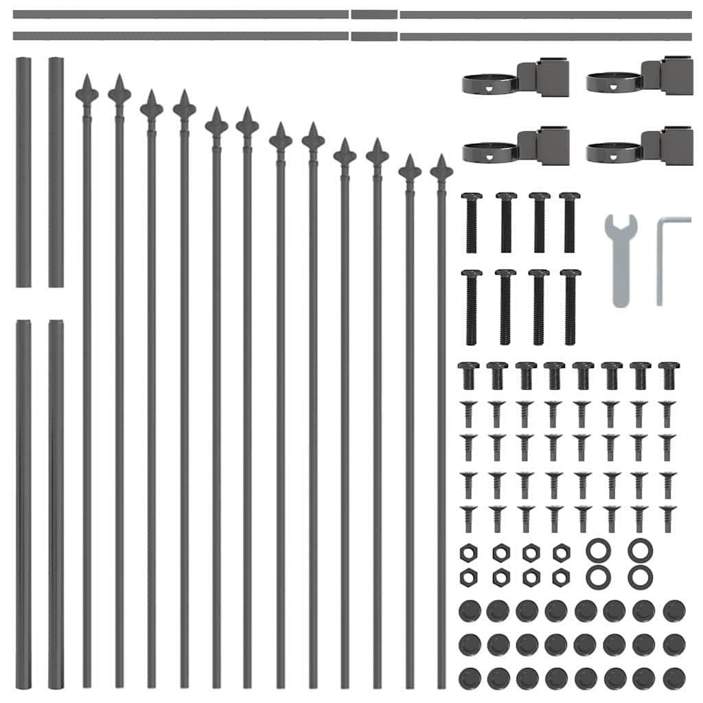 Gartenzaun WOERDEN 2 stk. 170 x 140 cm Grau