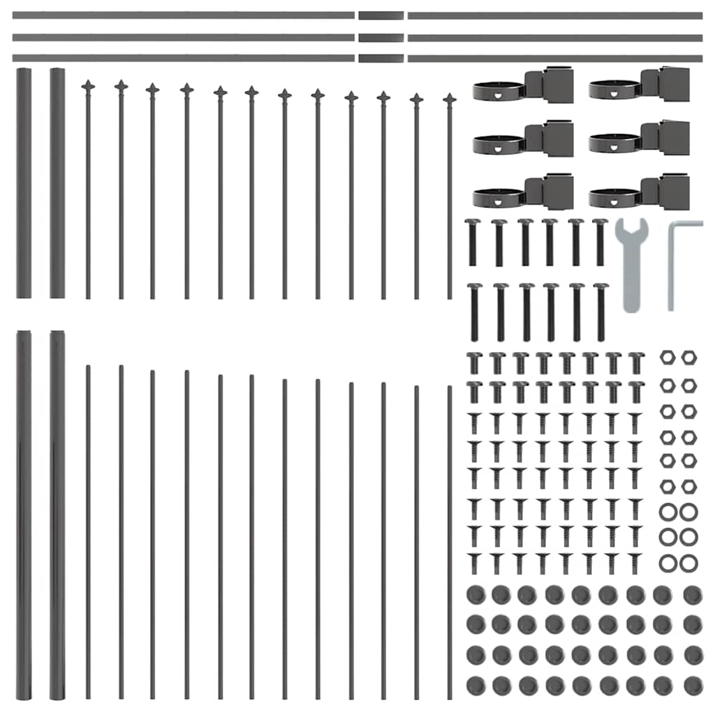 Gartenzaun WOERDEN 2 stk. 170 x 215 cm Grau