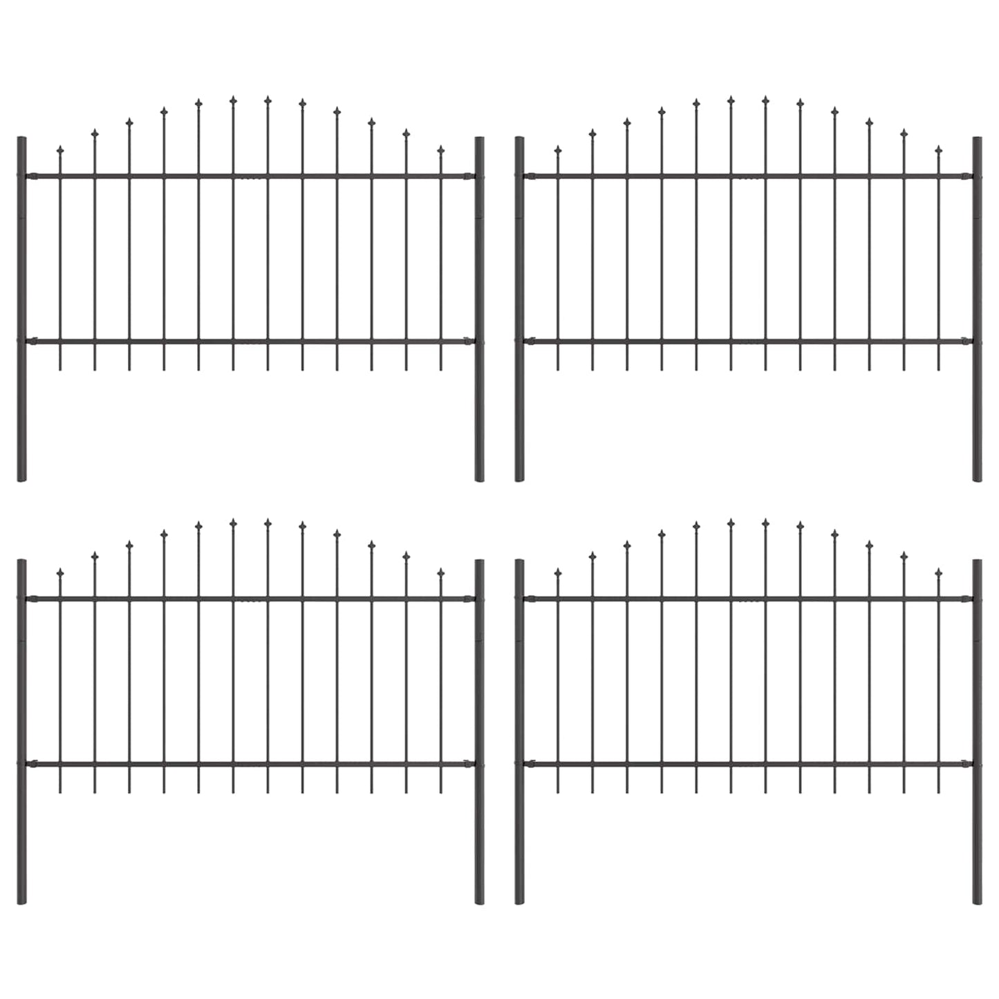 Gartenzaun WOERDEN 4 stk. 170 x 140 cm Grau