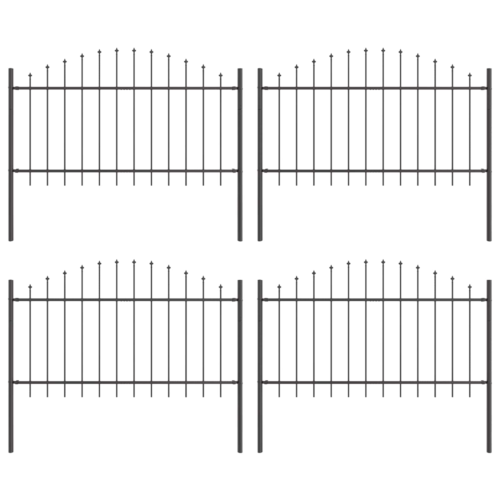 Gartenzaun WOERDEN 4 stk. 170 x 140 cm Grau