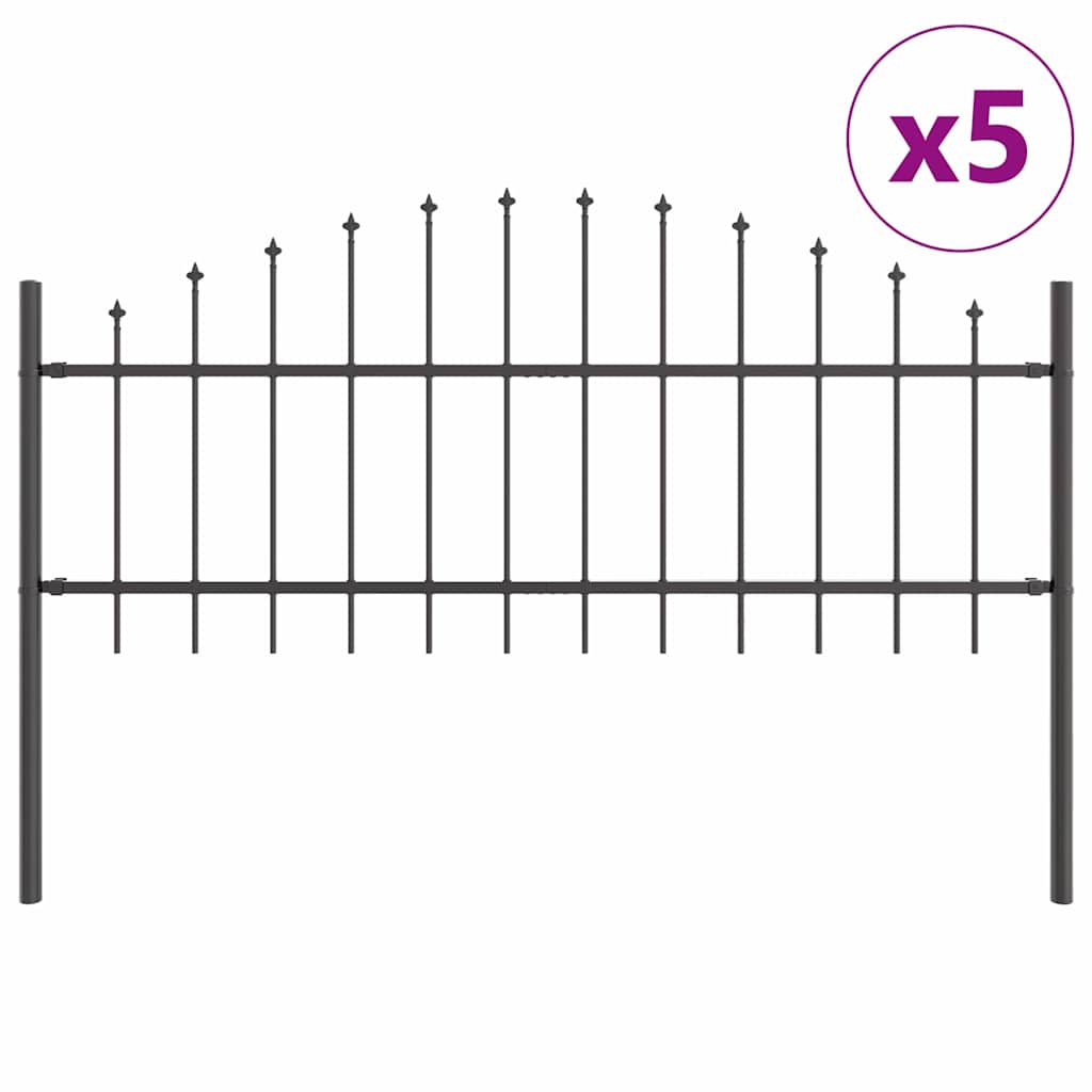 Gartenzaun WOERDEN 5 Stk. 170 x 115 cm Grau