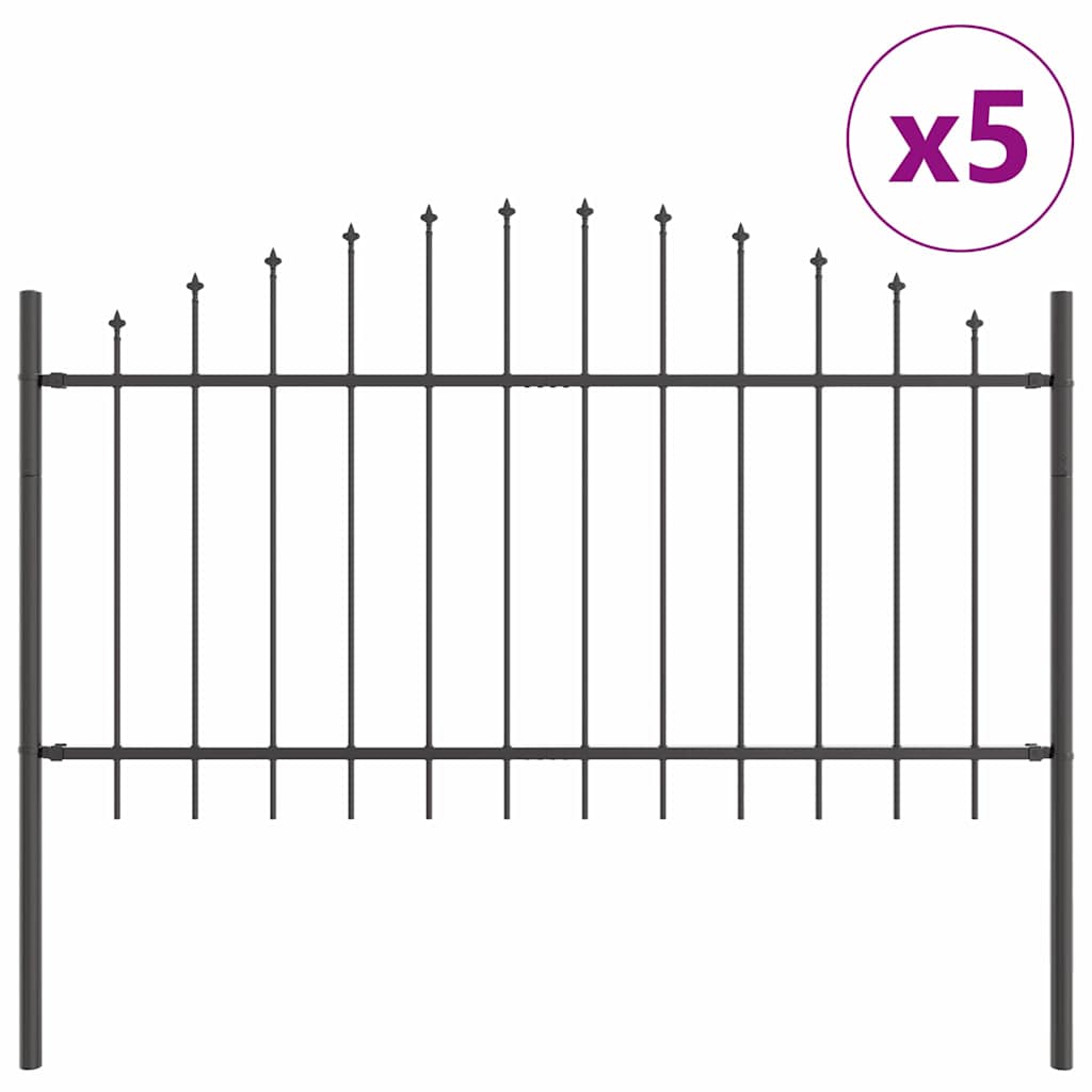 Gartenzaun WOERDEN 5 stk. 170 x 140 cm Grau