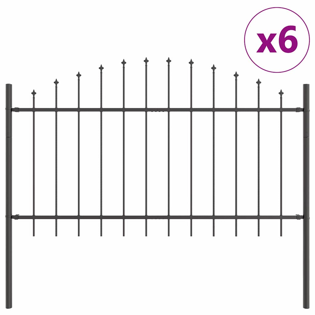 Gartenzaun WOERDEN 6 stk. 170 x 140 cm Grau