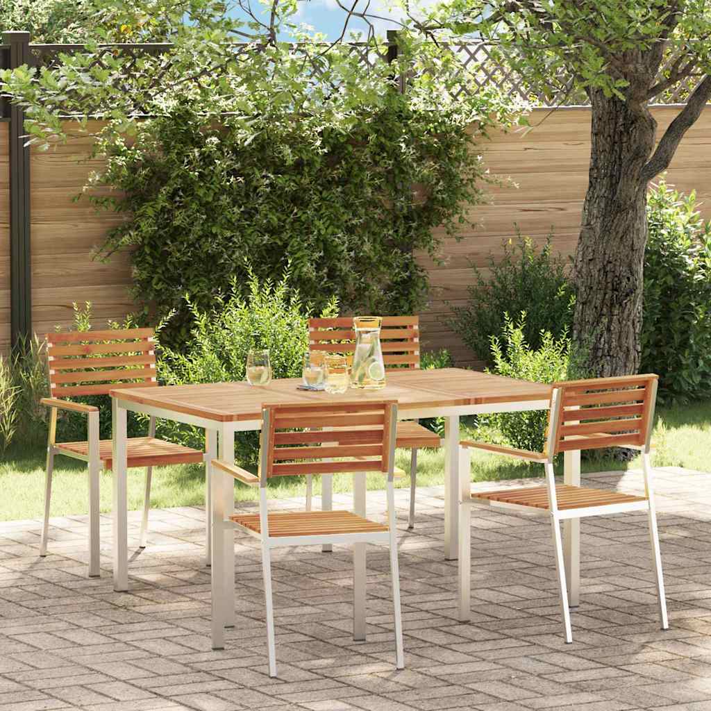 Garten Essgruppe 5 pcs Massives Akazienholz und Edelstahl