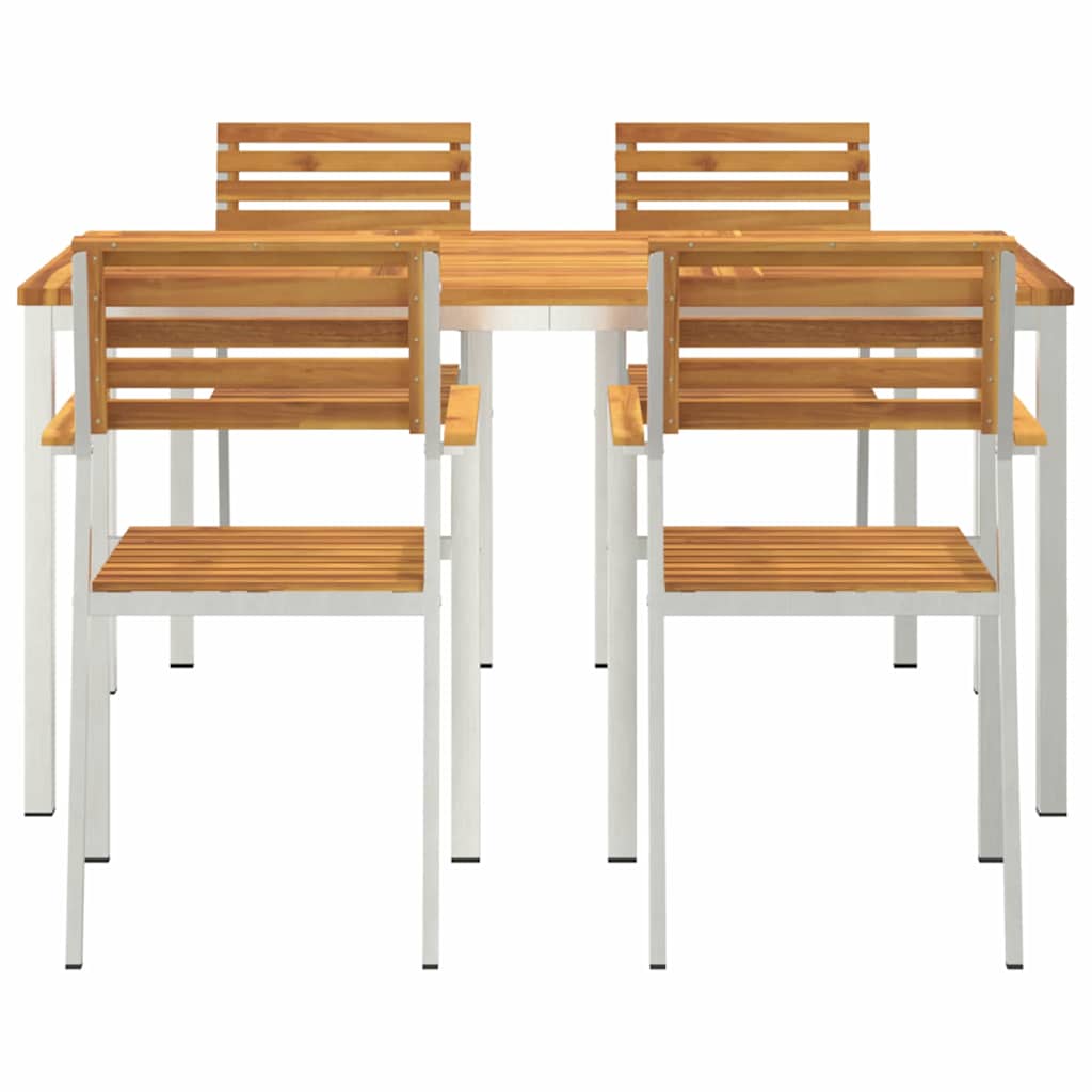 Garten Essgruppe 5 pcs Massives Akazienholz und Edelstahl