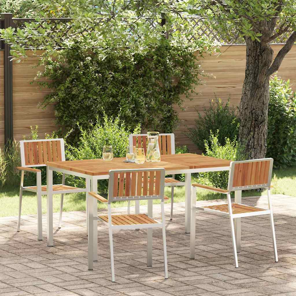 Outdoortisch-Set 5 pcs Massives Akazienholz und Edelstahl
