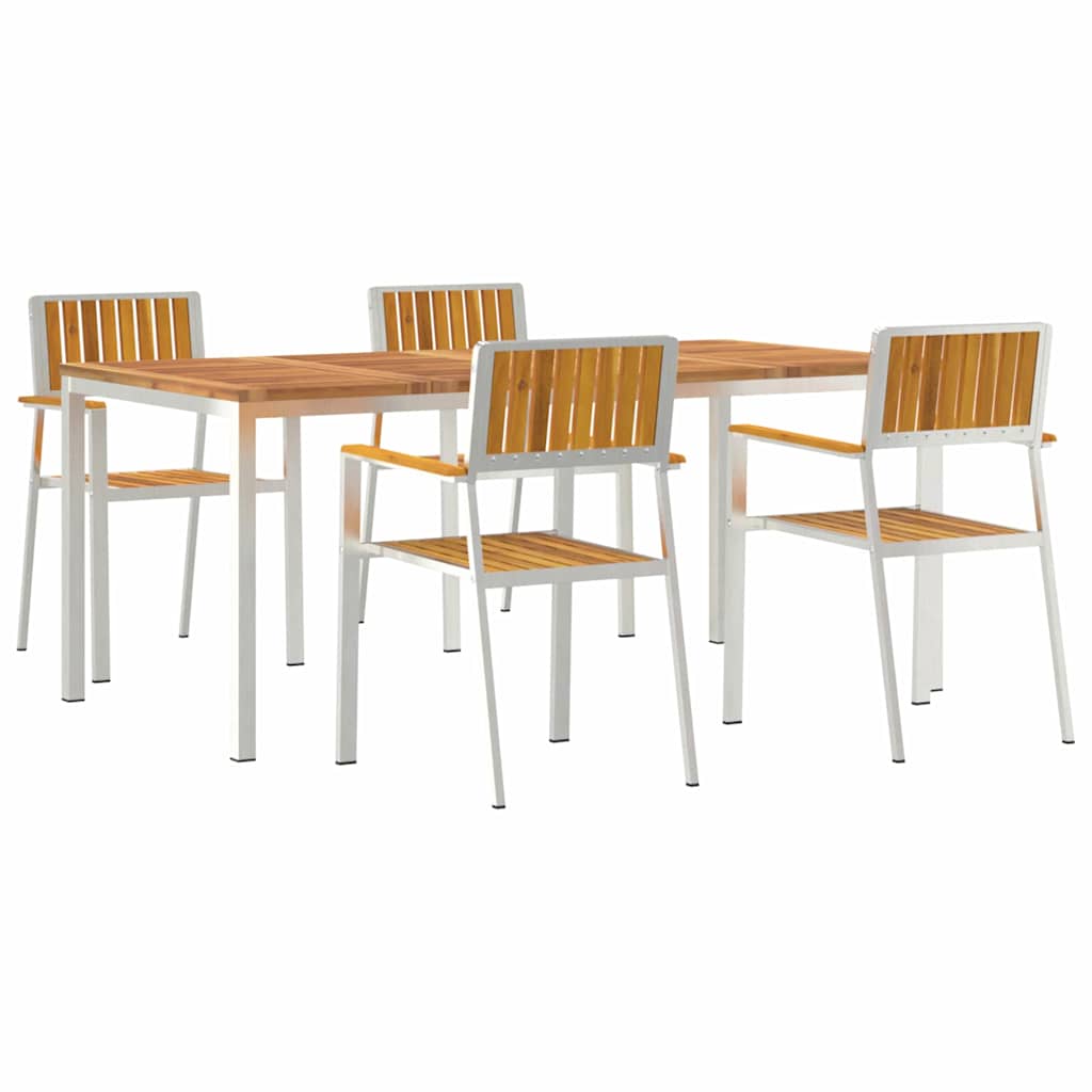 Outdoortisch-Set 5 pcs Braun Massivholz Akazie