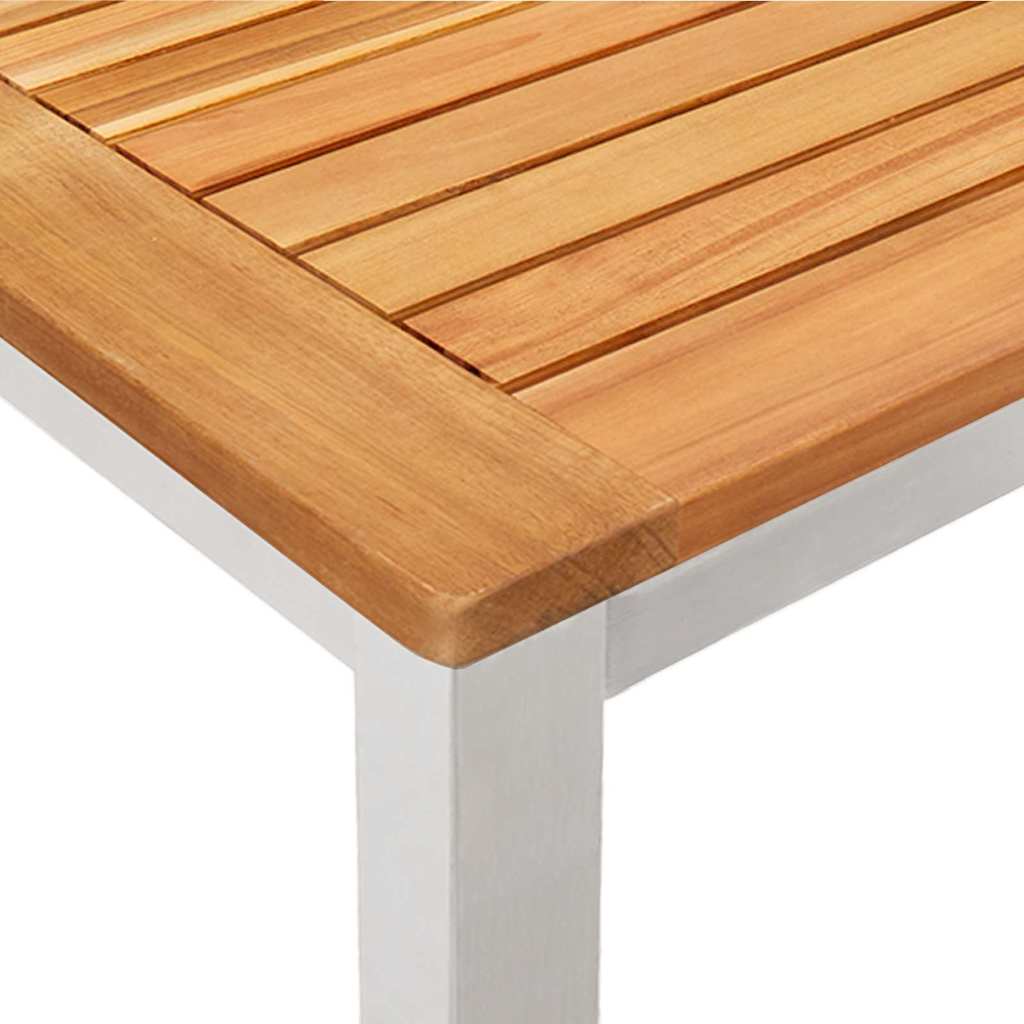 Garten Essgruppe 5 stk. Massives Akazienholz und Edelstahl