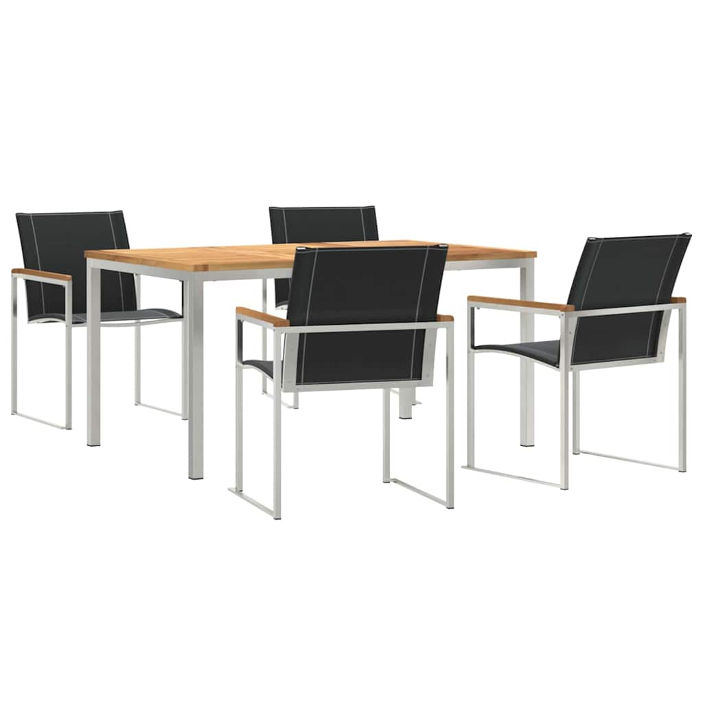 Garten Essgruppe 5 pcs Massives Akazienholz und Edelstahl