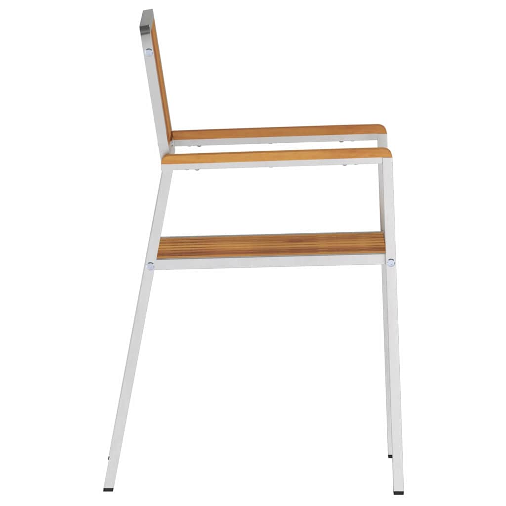 Gartenstuhl 8 stk. Massives Akazienholz und Edelstahl