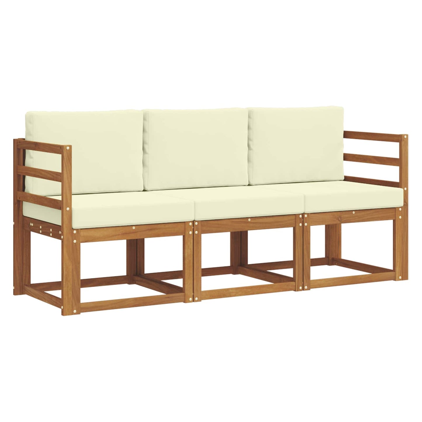 Outdoor-Sofagarnitur 3 stk. Natur und Creme