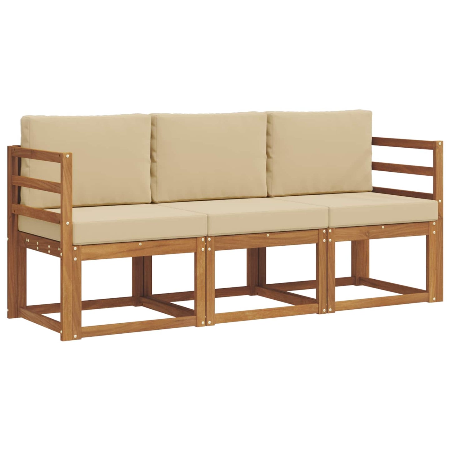 Outdoor-Sofagarnitur 3 stk. Natur und Beige