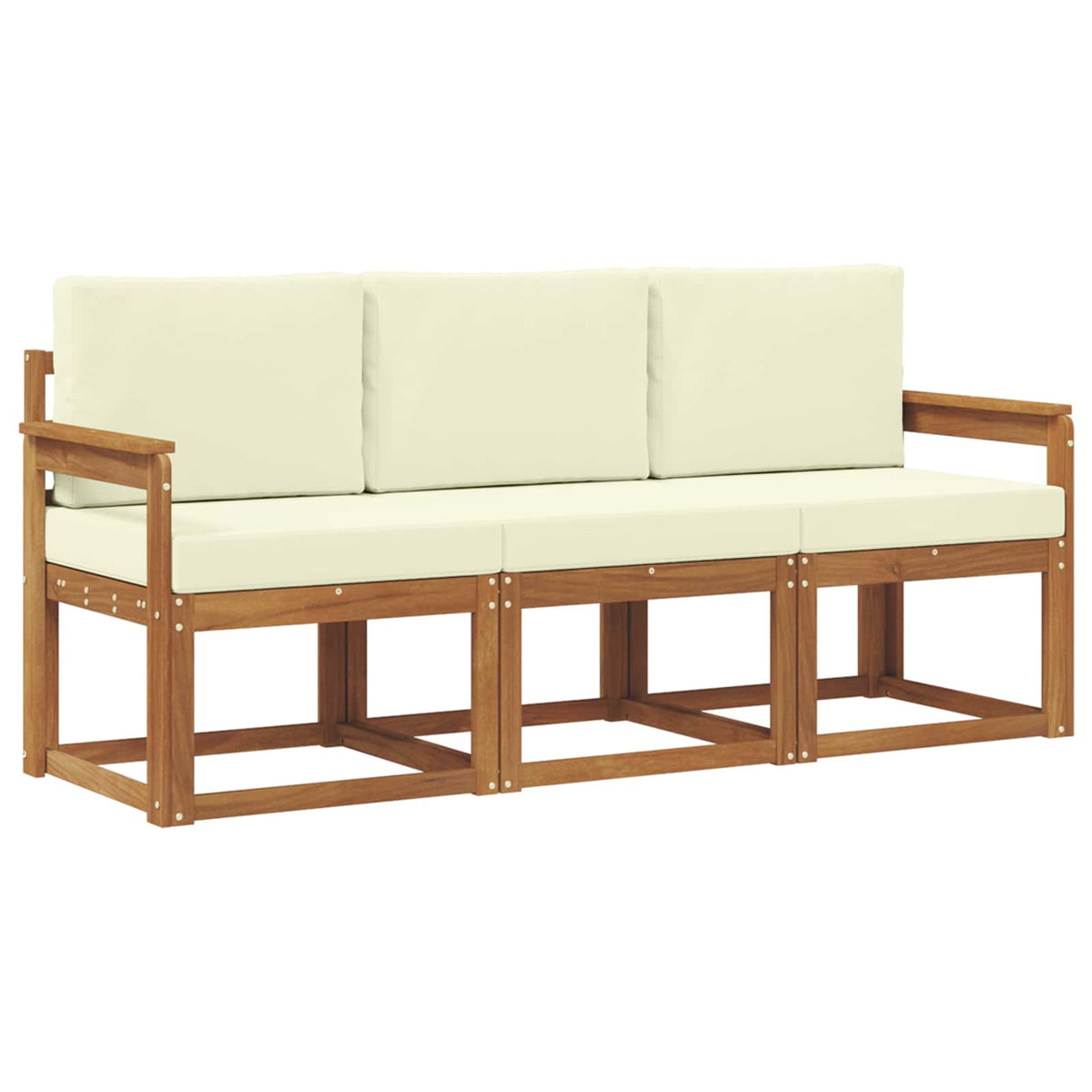 Outdoor-Sofagarnitur 3 stk. Natur und Creme
