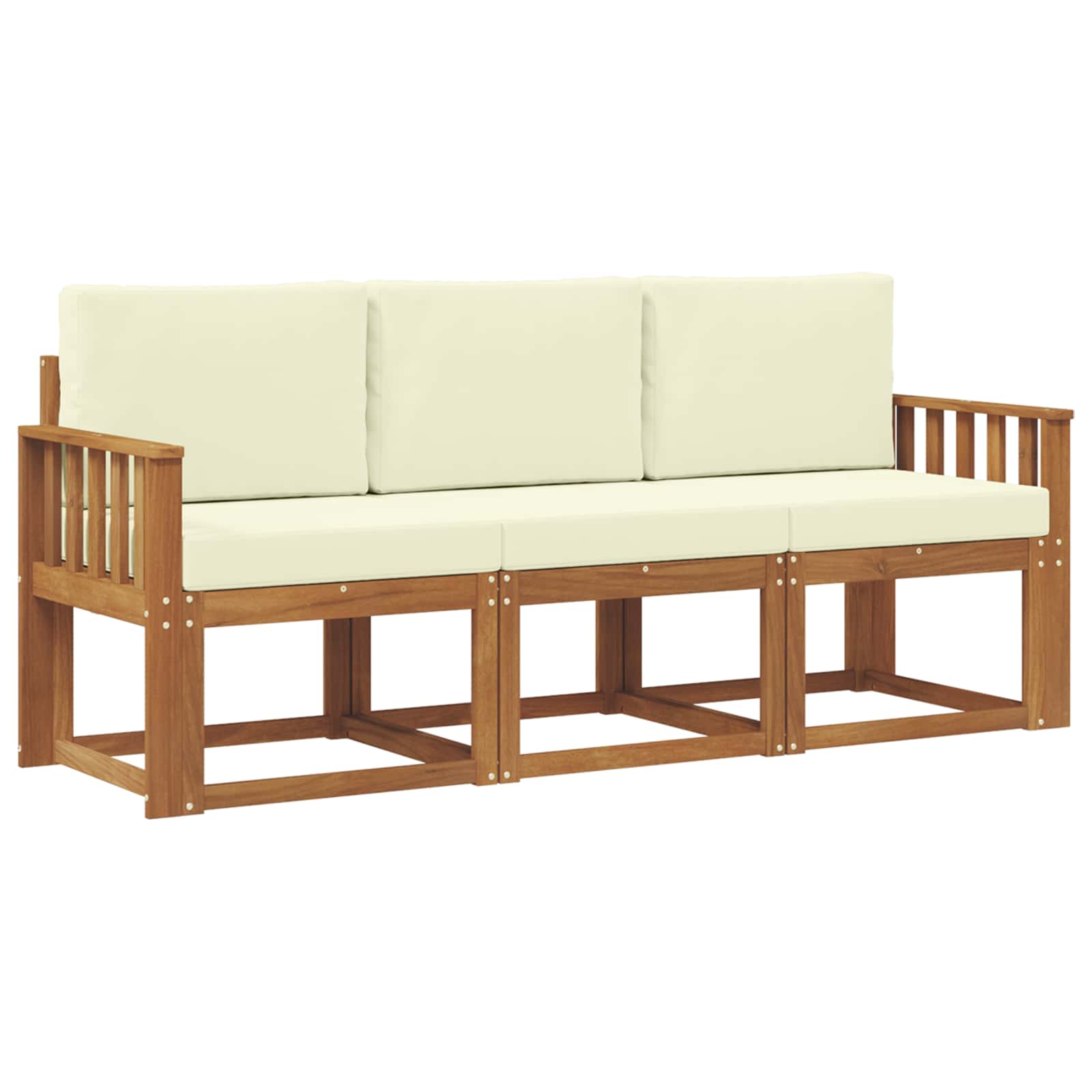 Outdoor-Sofagarnitur 3 stk. Natur und Creme