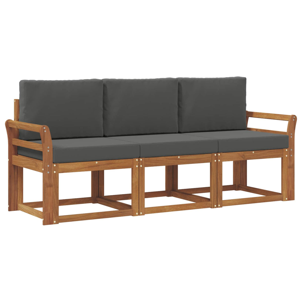 Outdoor-Sofagarnitur 3 stk. Natur und Anthrazit