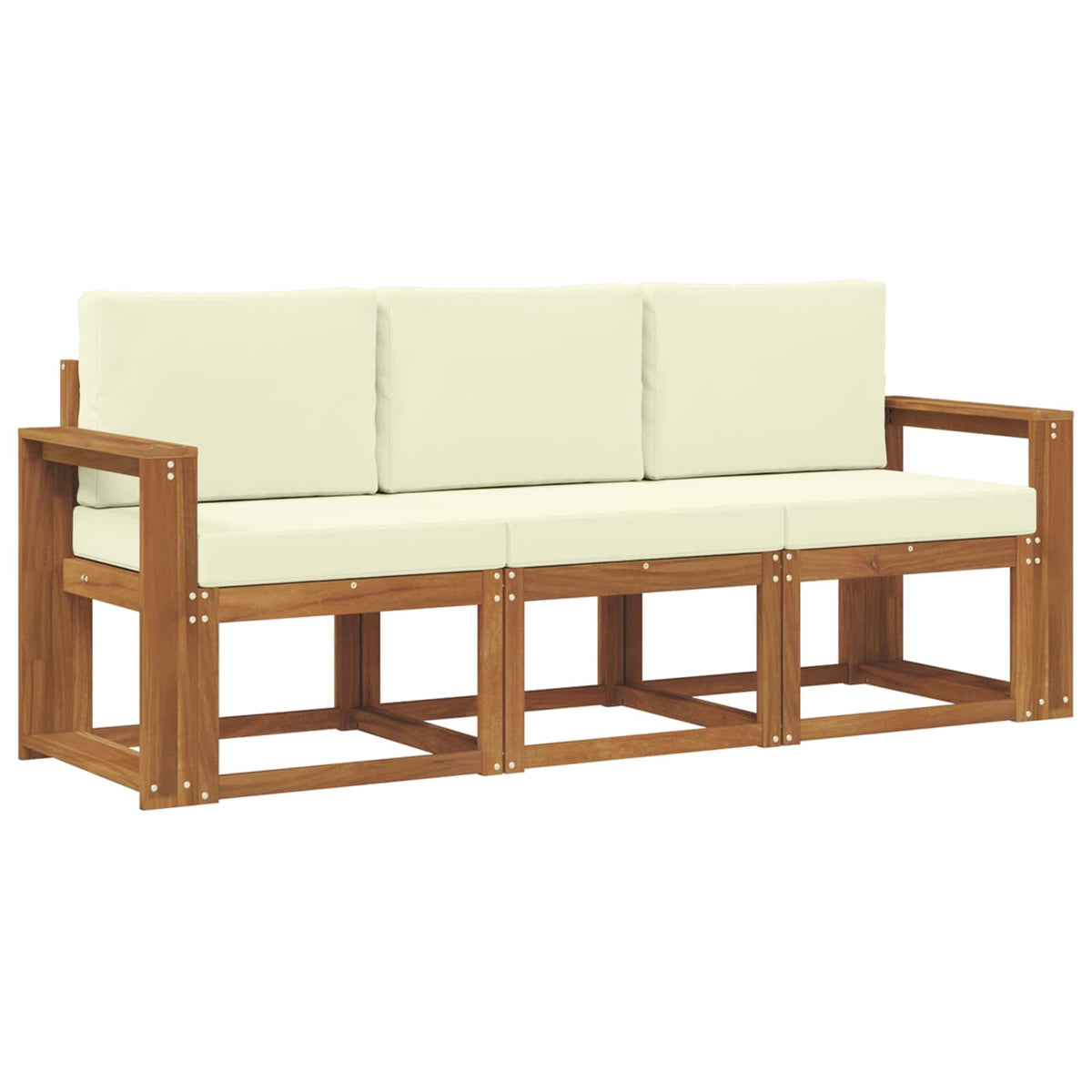 Outdoor-Sofagarnitur 3 stk. Natur und Creme
