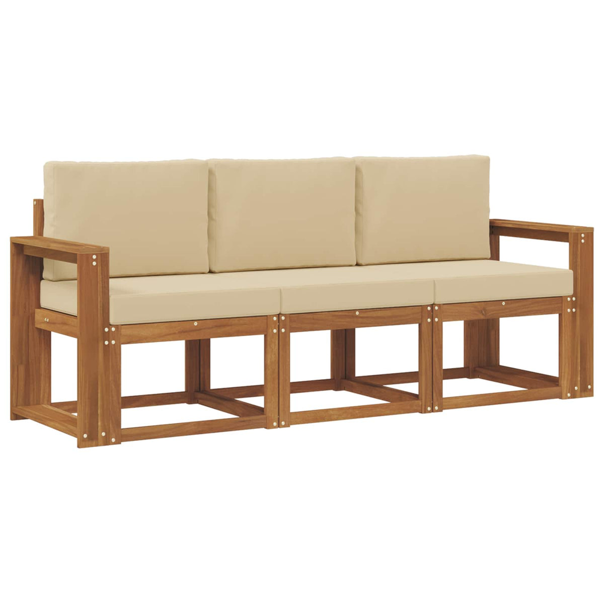 Outdoor-Sofagarnitur 3 stk. Natur und Beige